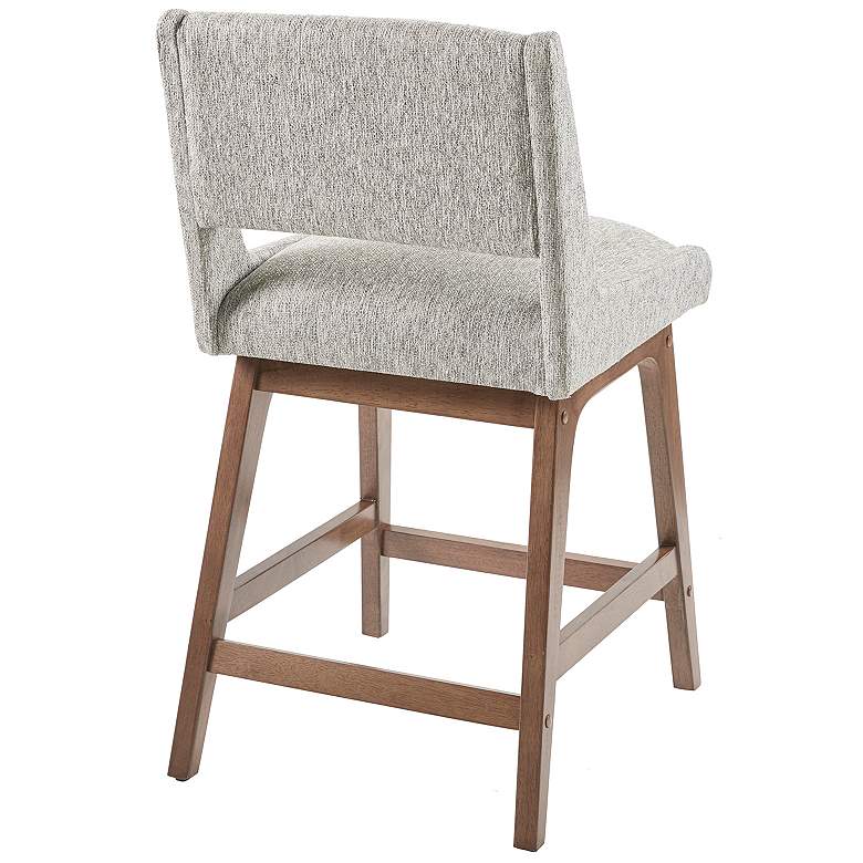 Image 5 INK+IVY Boomerang 25" Light Gray and Pecan Counter Stool more views
