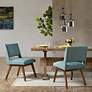 INK + IVY Boomerang Blue Fabric Dining Chairs Set of 2