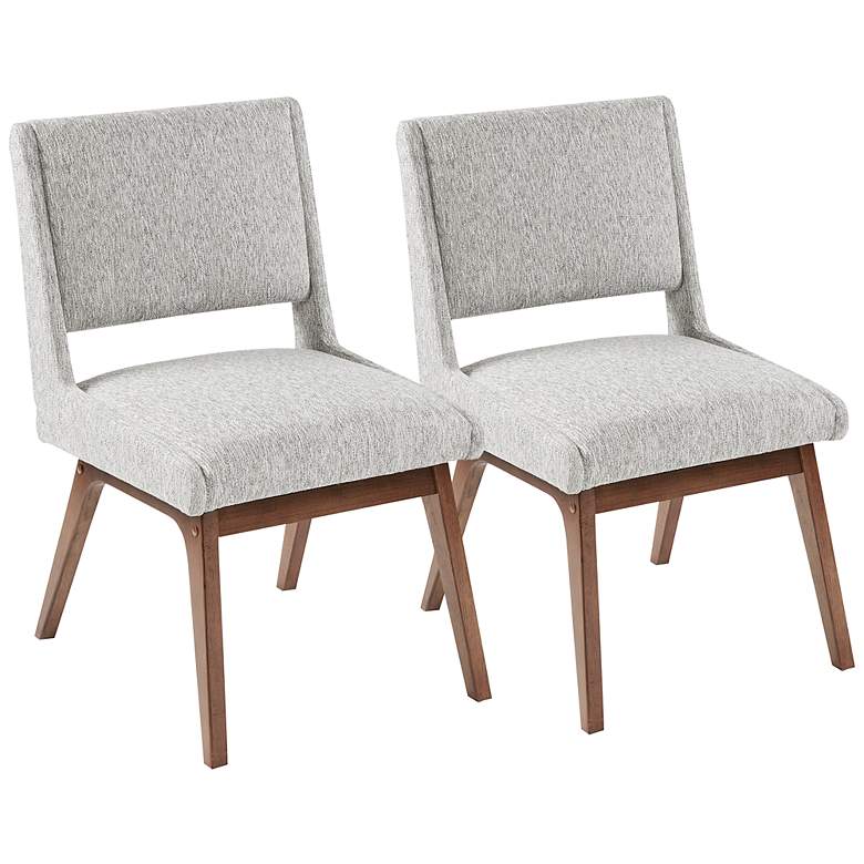 Image 2 INK + IVY Boomerang Light Gray Fabric Dining Chairs Set of 2