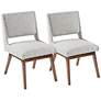 INK + IVY Boomerang Light Gray Fabric Dining Chairs Set of 2