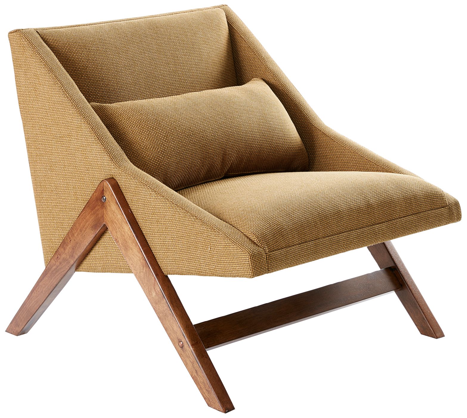 INK + IVY Boomerang Mustard Yellow Accent Chair with Pillow 649P0