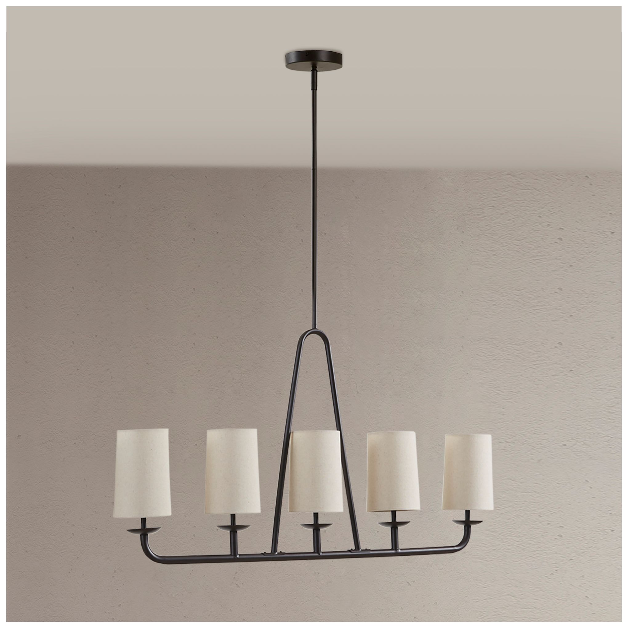 Image 5 INK+IVY Bronze Serenitie 5-Light Linear Chandelier more views