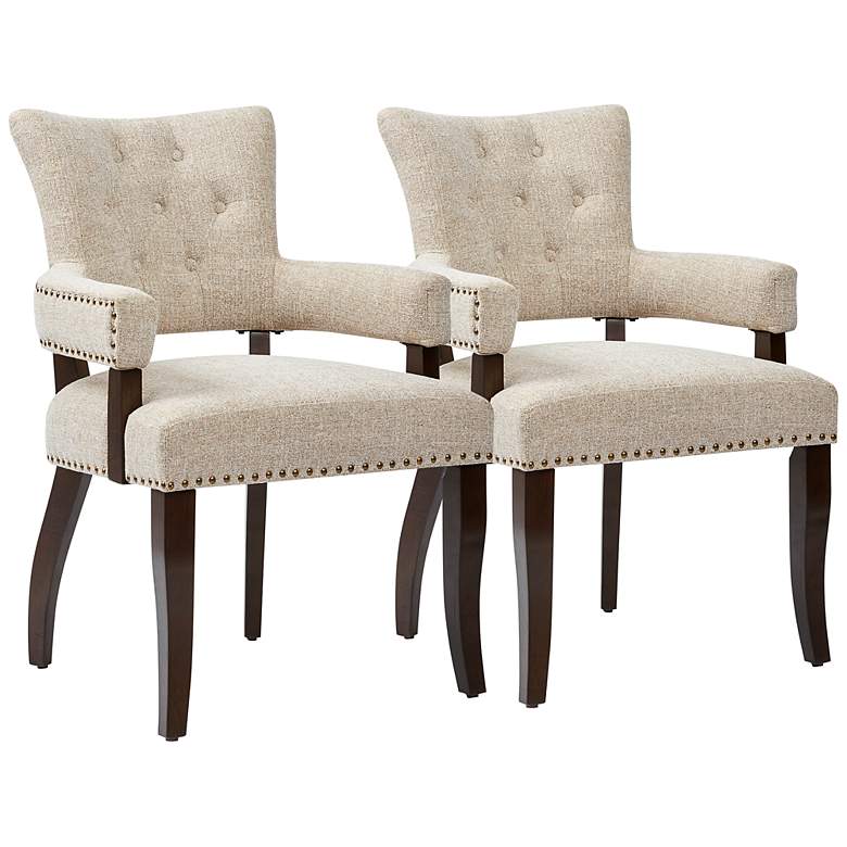 Image 2 INK + IVY Brooklyn Cream Tufted Fabric Dining Chairs Set of 2