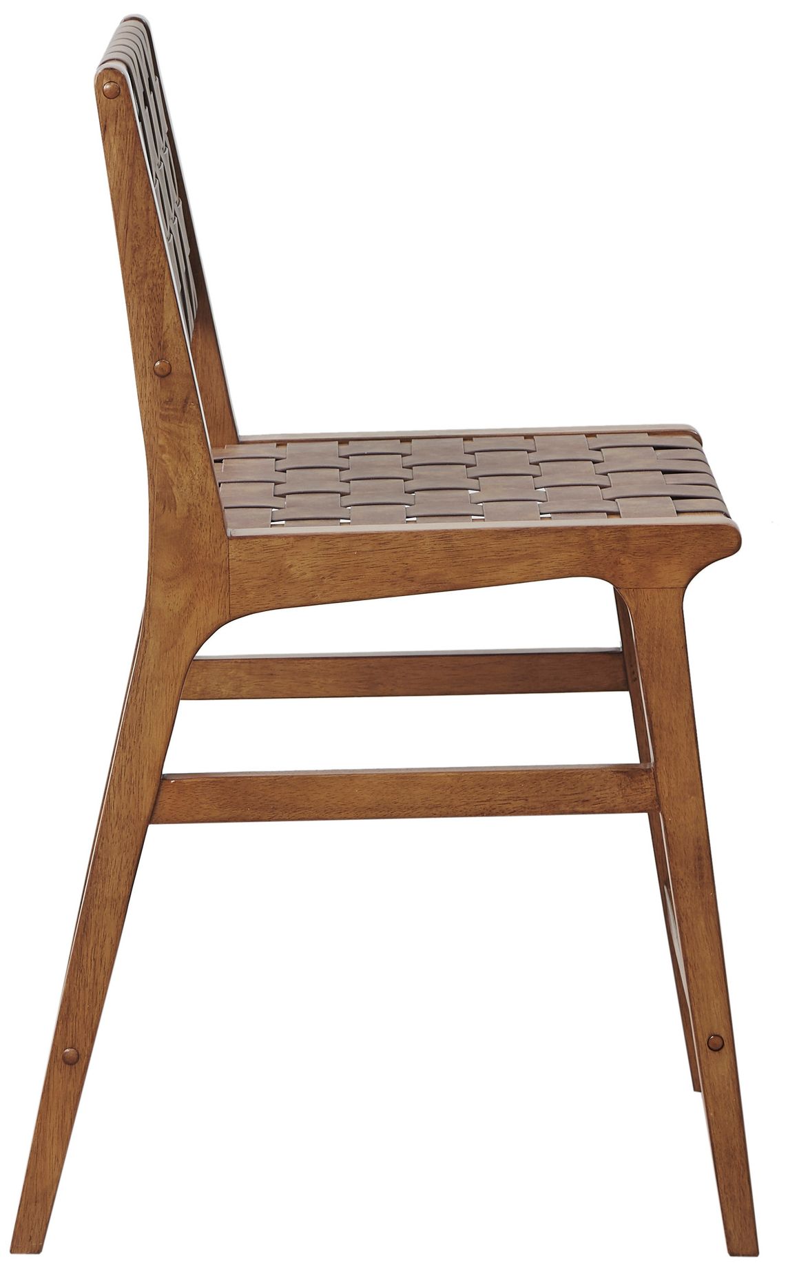 Image 4 INK+IVY Brown Oslo Faux Leather Woven Counter Stool 24"H more views