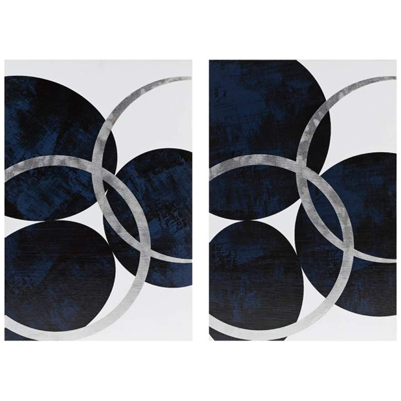 Image 2 INK + IVY Celestial Orbit Navy 36" High 2-Piece Wall Art Set