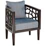 INK + IVY Crackle Blue Fabric Accent Chair