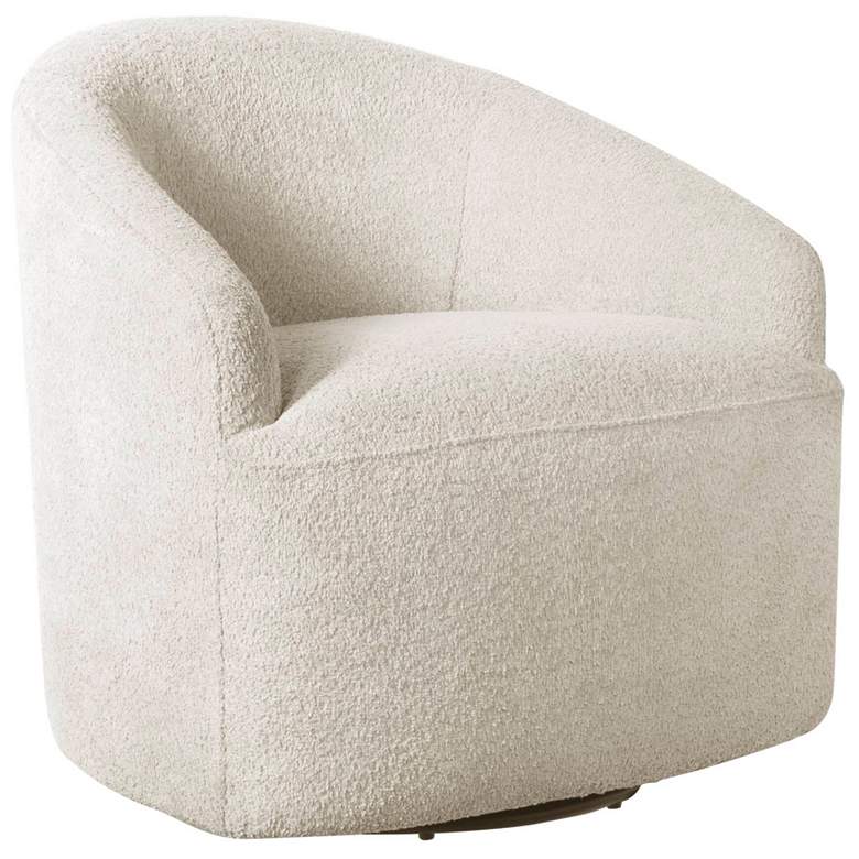 Image 1 INK+IVY Cream Bonn Upholstered 360 Degree Swivel Chair
