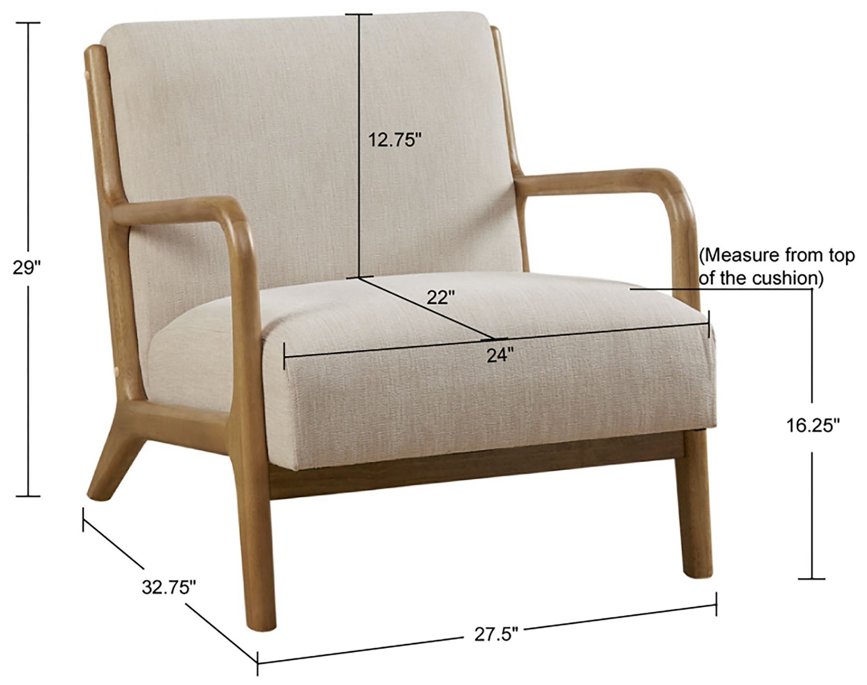 INK+IVY Cream Novak Lounge Chair