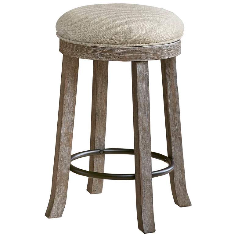 Image 1 INK+IVY Cream/Reclaimed Grey Oaktown Swivel Counter Stool