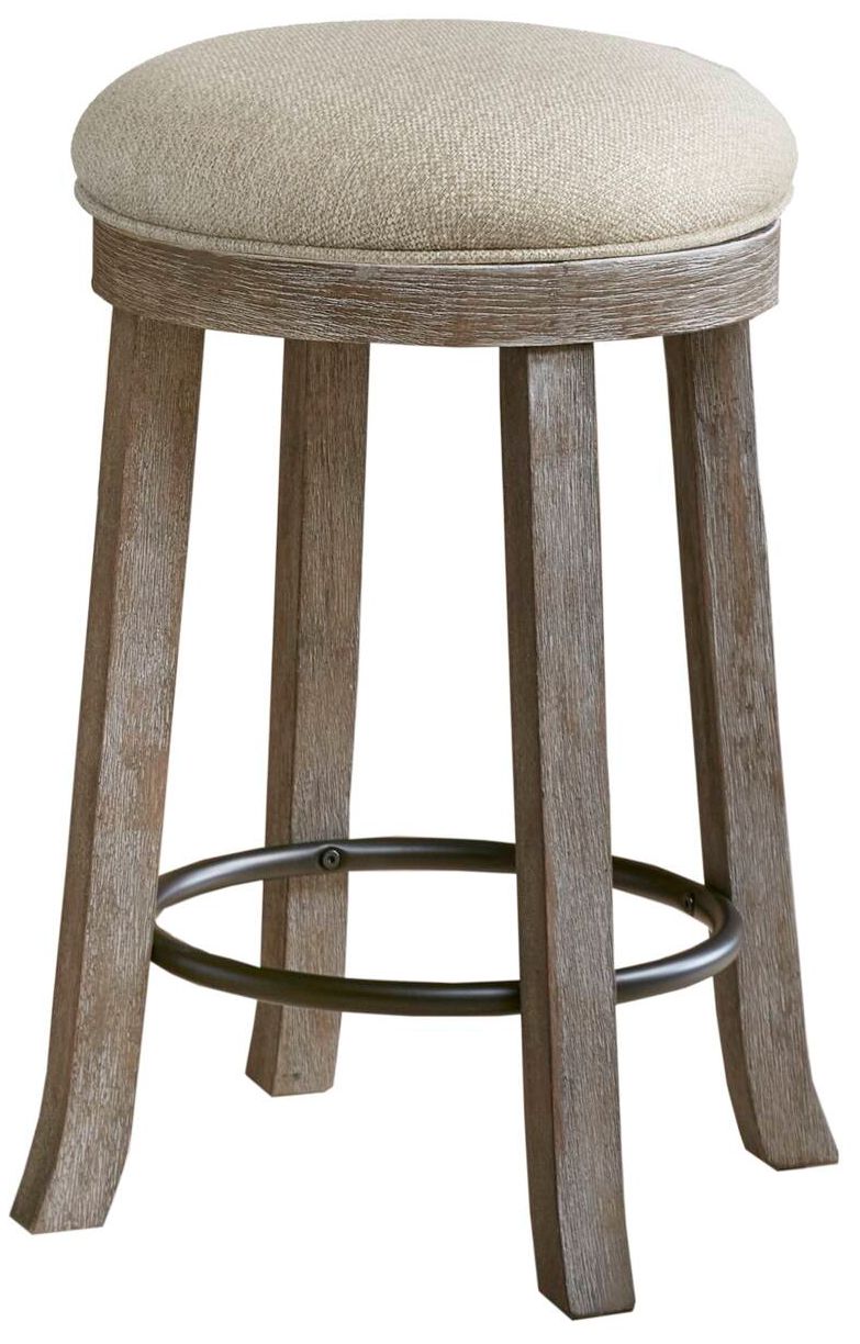 Image 3 INK+IVY Cream/Reclaimed Grey Oaktown Swivel Counter Stool more views