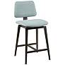 INK+IVY Dusty Blue Rogue Armless 360 Degree Swivel Counter Stool 25"H