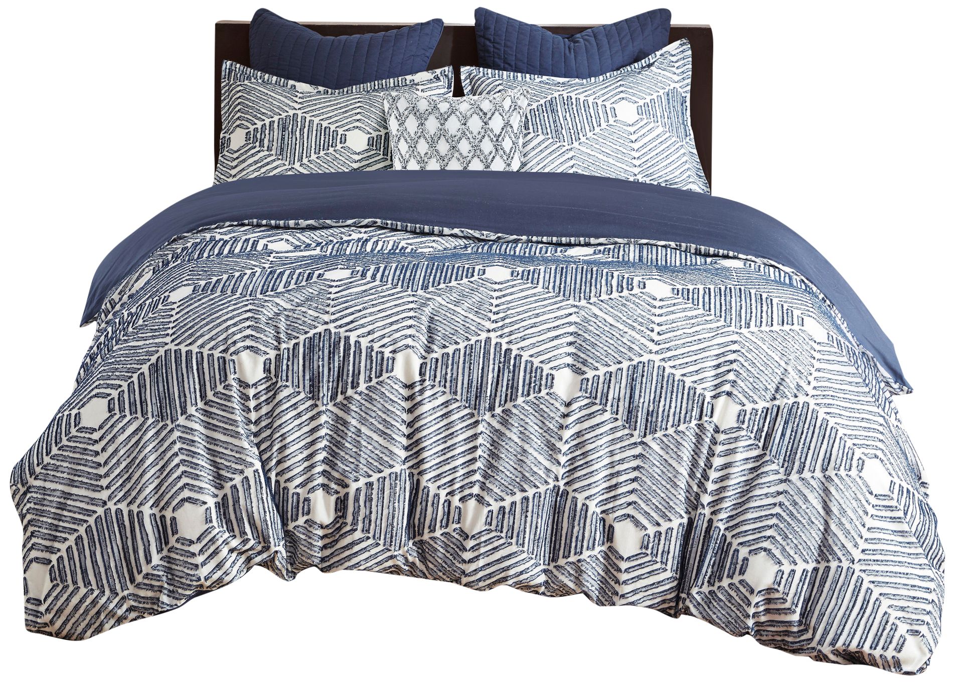 Thumbnail2 of INK + IVY Ellipse Navy King/Cal King 3-Piece Comforter Mini Set