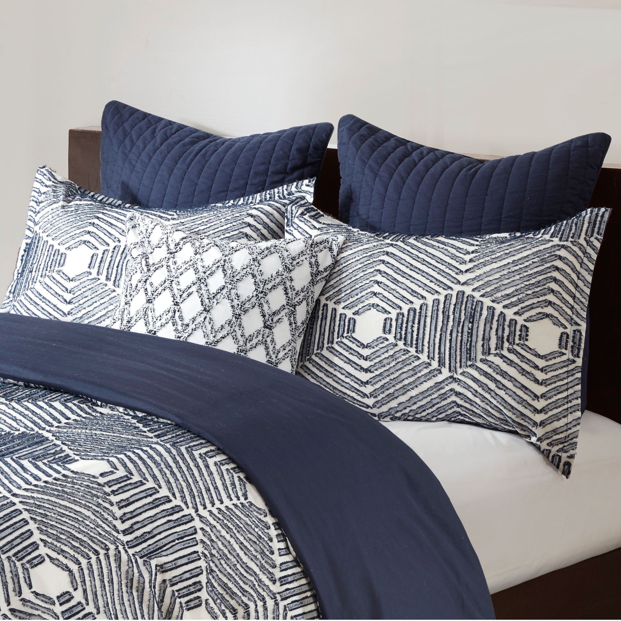 INK + IVY Ellipse Navy King/Cal King 3-Piece Comforter Mini Set