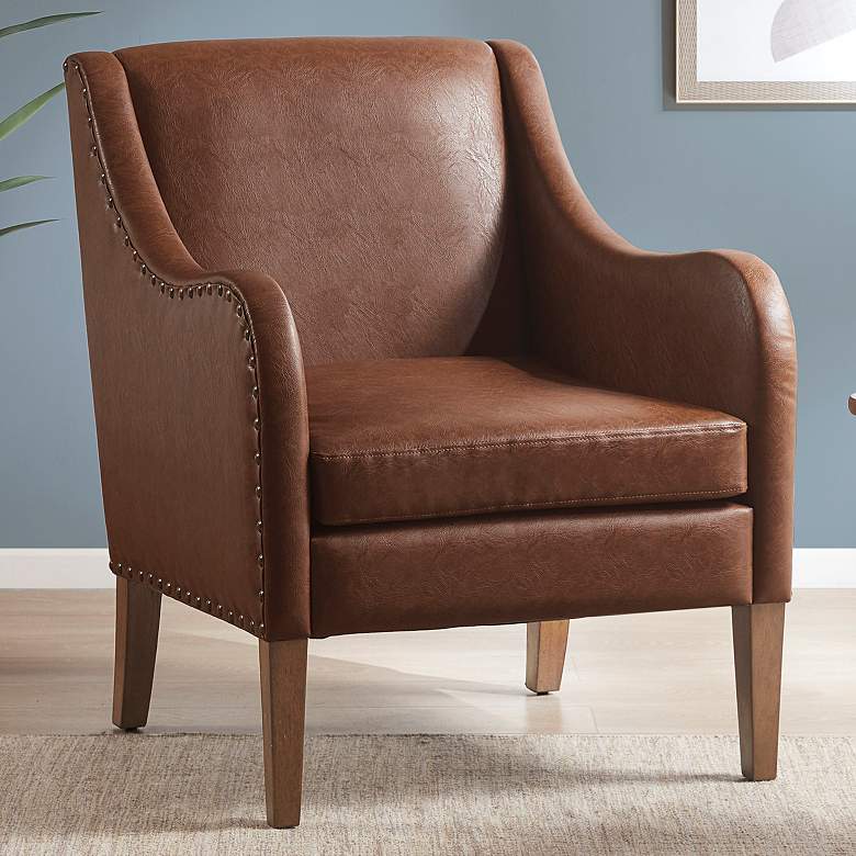 Image 1 INK + IVY Ferguson Brown Faux Leather Accent Chair
