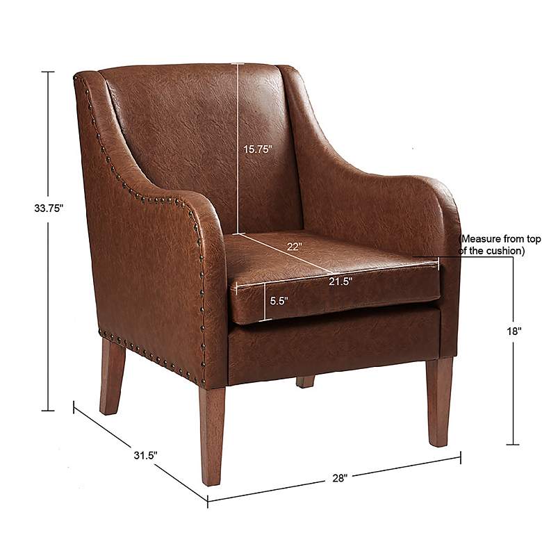 Image 6 INK + IVY Ferguson Brown Faux Leather Accent Chair more views