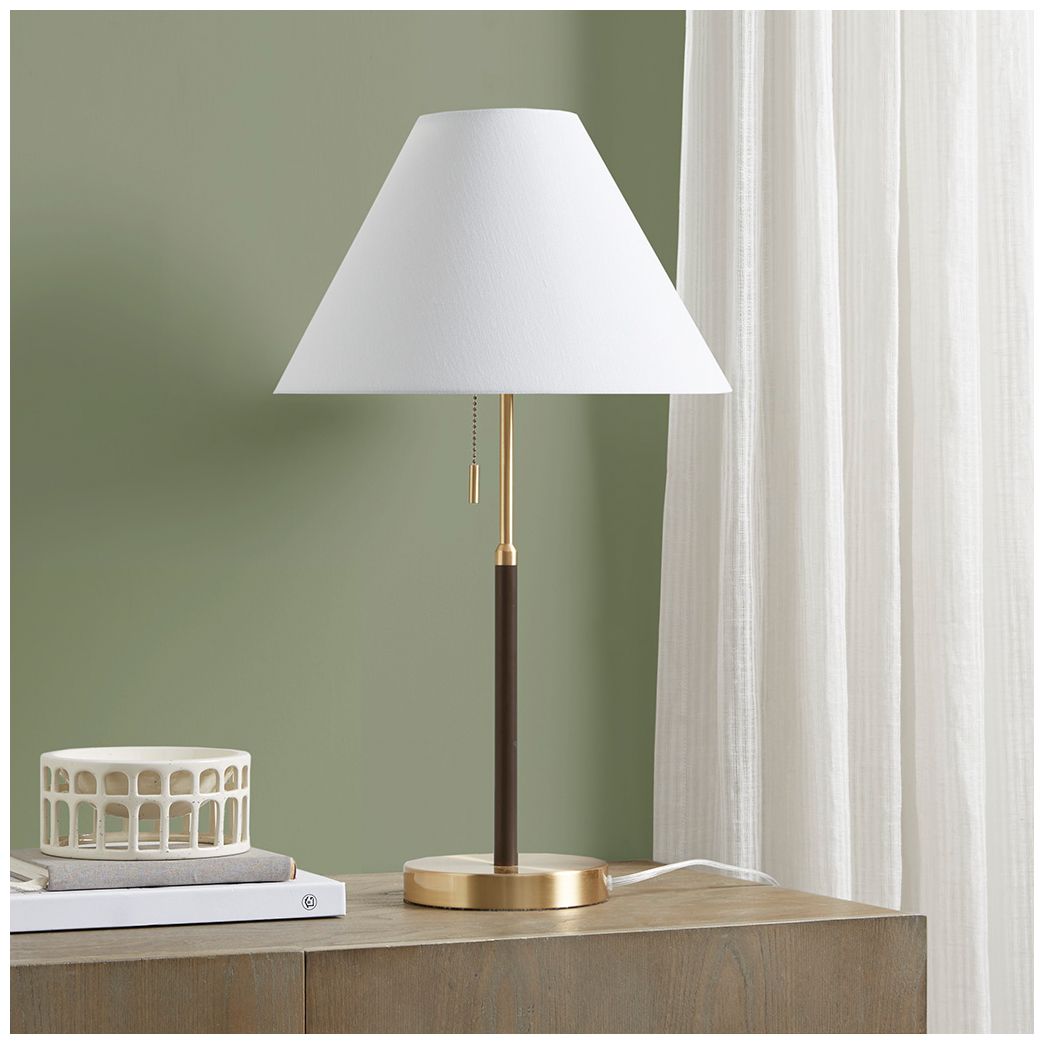 Image 3 INK+IVY Gold/Brown Bromley Two Tone Pull-chain Table Lamp more views