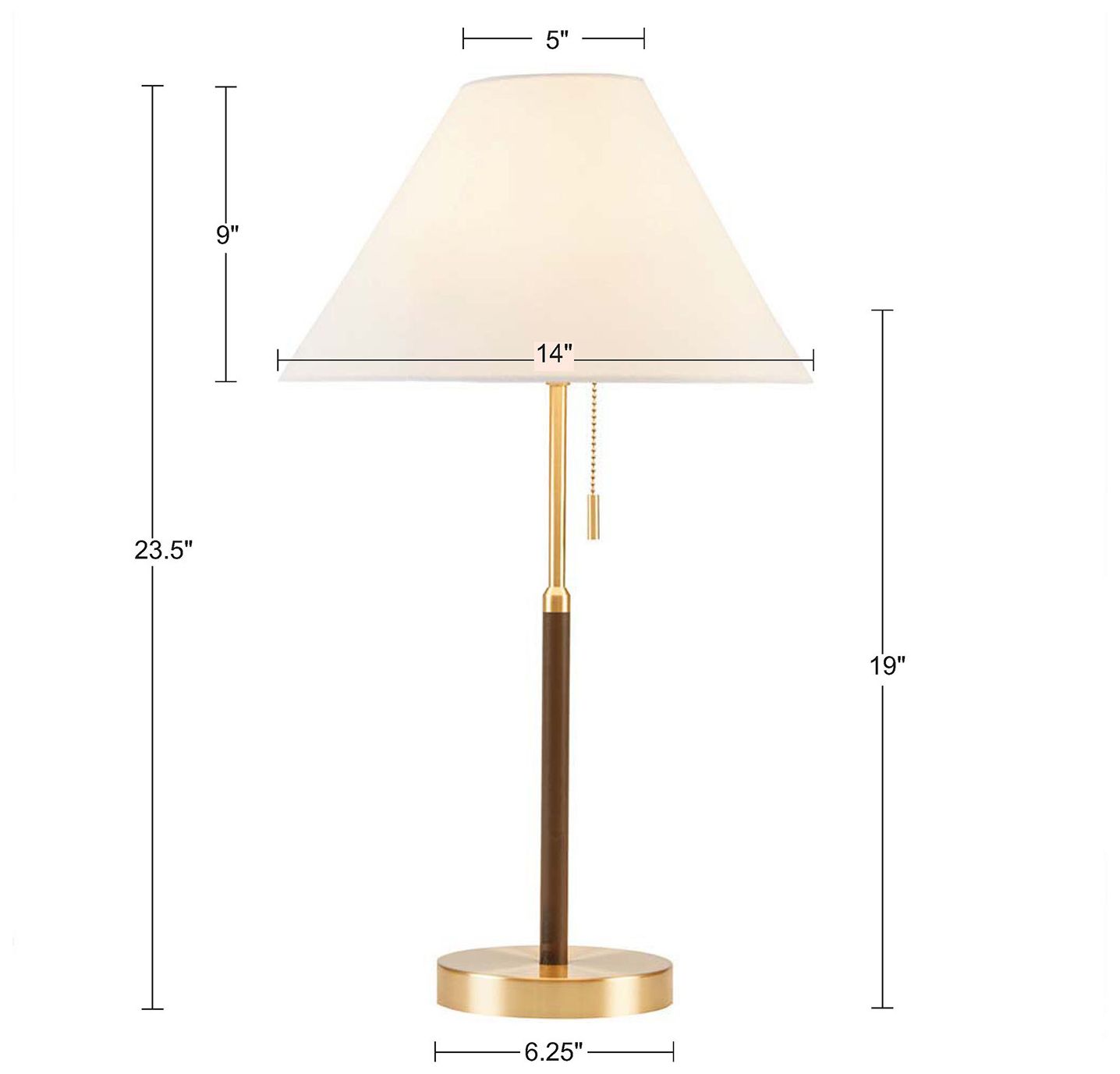 Image 4 INK+IVY Gold/Brown Bromley Two Tone Pull-chain Table Lamp more views