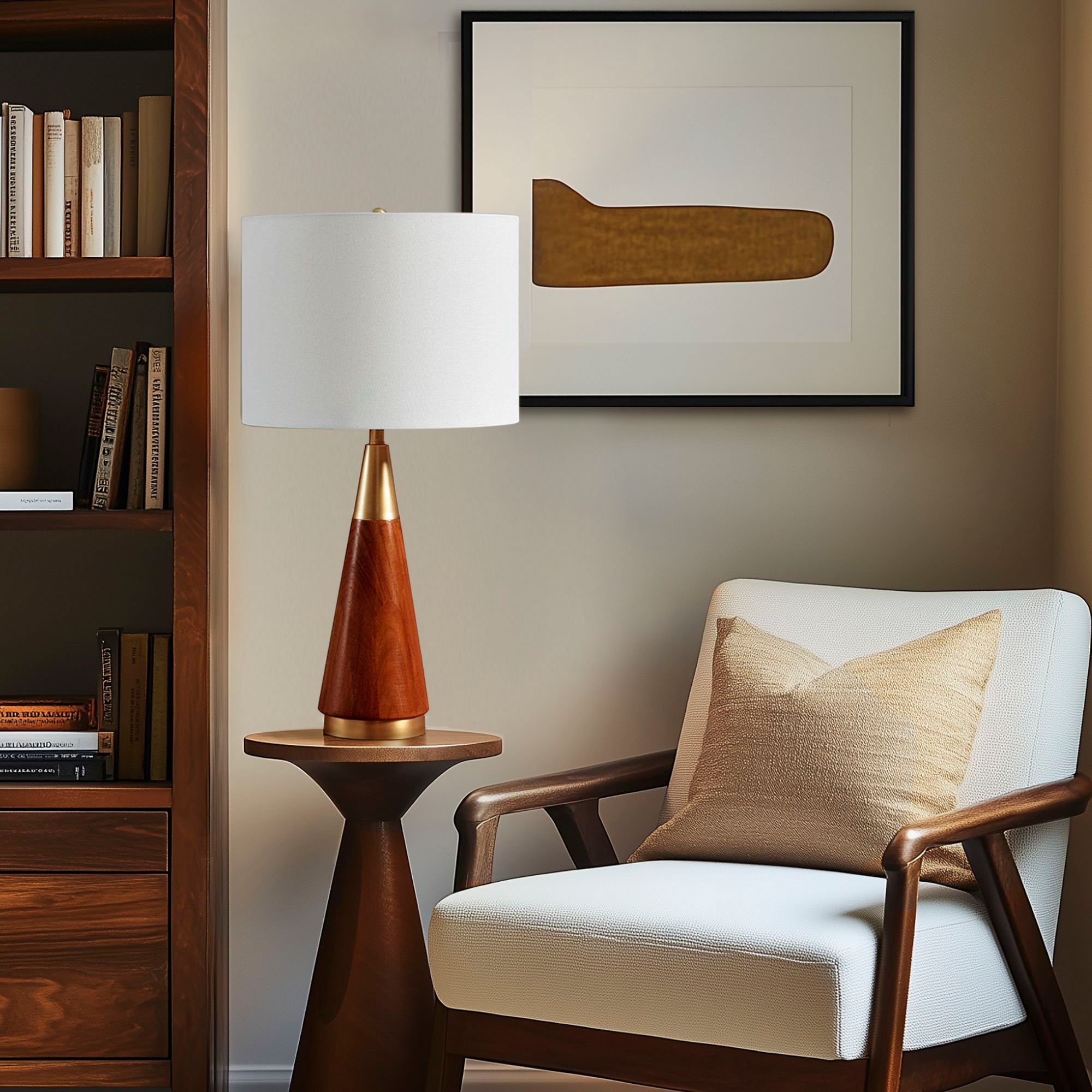 Image 6 INK+IVY Gold/Brown Chrislie Triangular Table Lamp more views