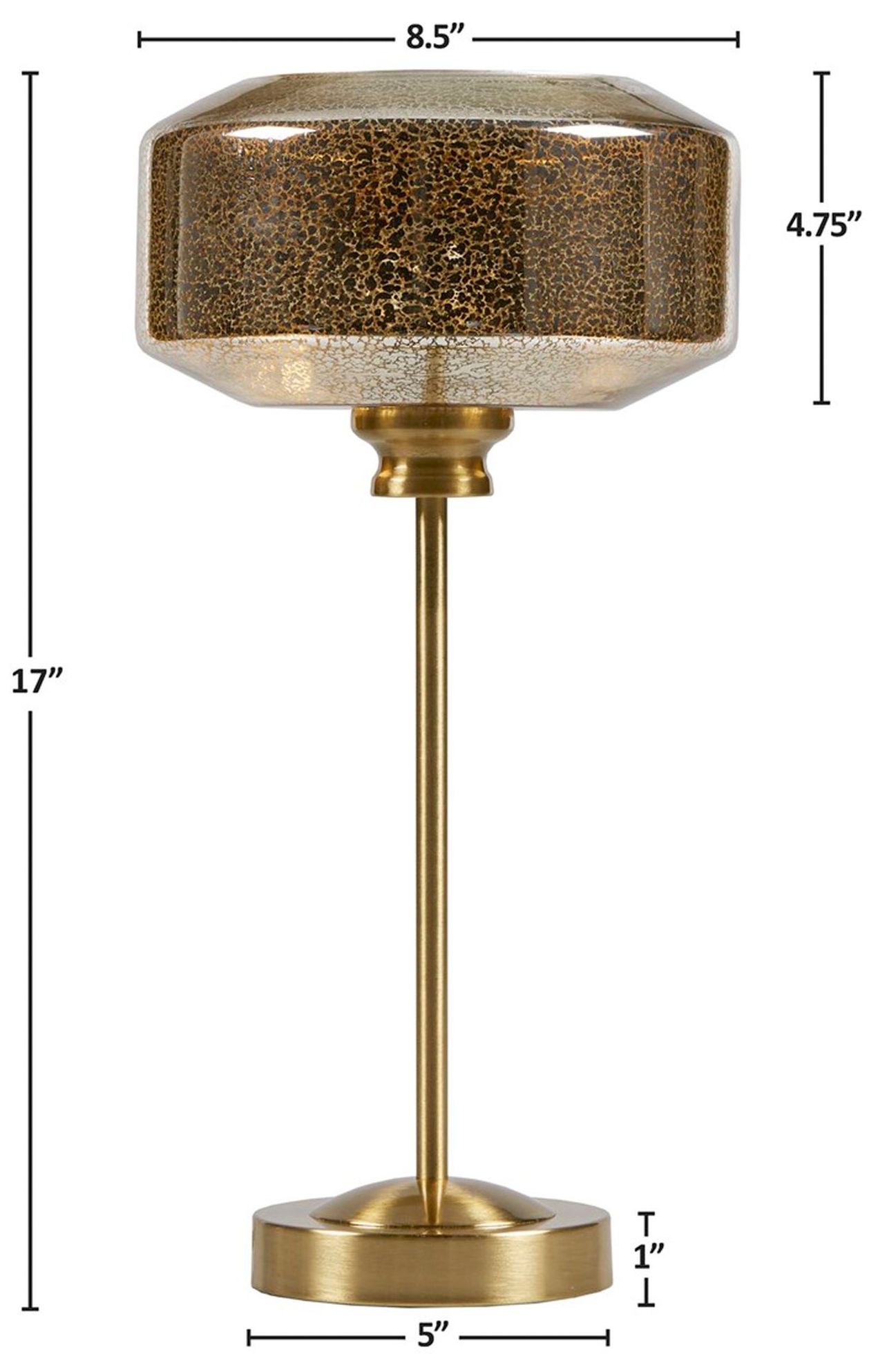 INK+IVY Gold Lumivive 17" Mercury Glass Table Lamp