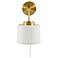 INK+IVY Gold White Luminex Ceramic Wall Sconce with Adjustable Swing Arm