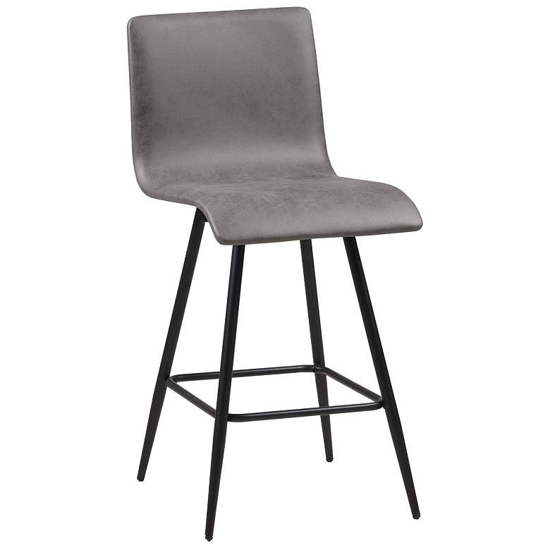 Image 1 INK+IVY Grey Adams Faux Leather Swivel Counter Stool