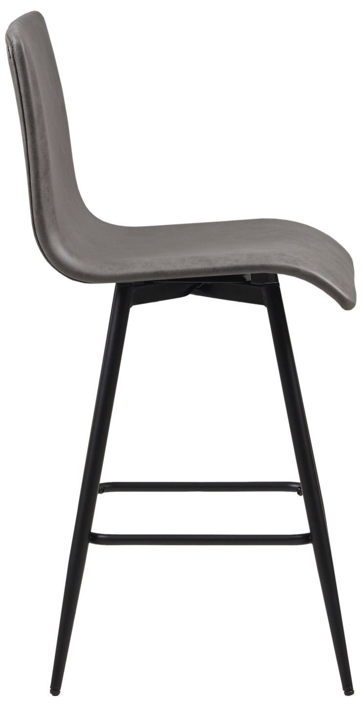 Image 3 INK+IVY Grey Adams Faux Leather Swivel Counter Stool more views