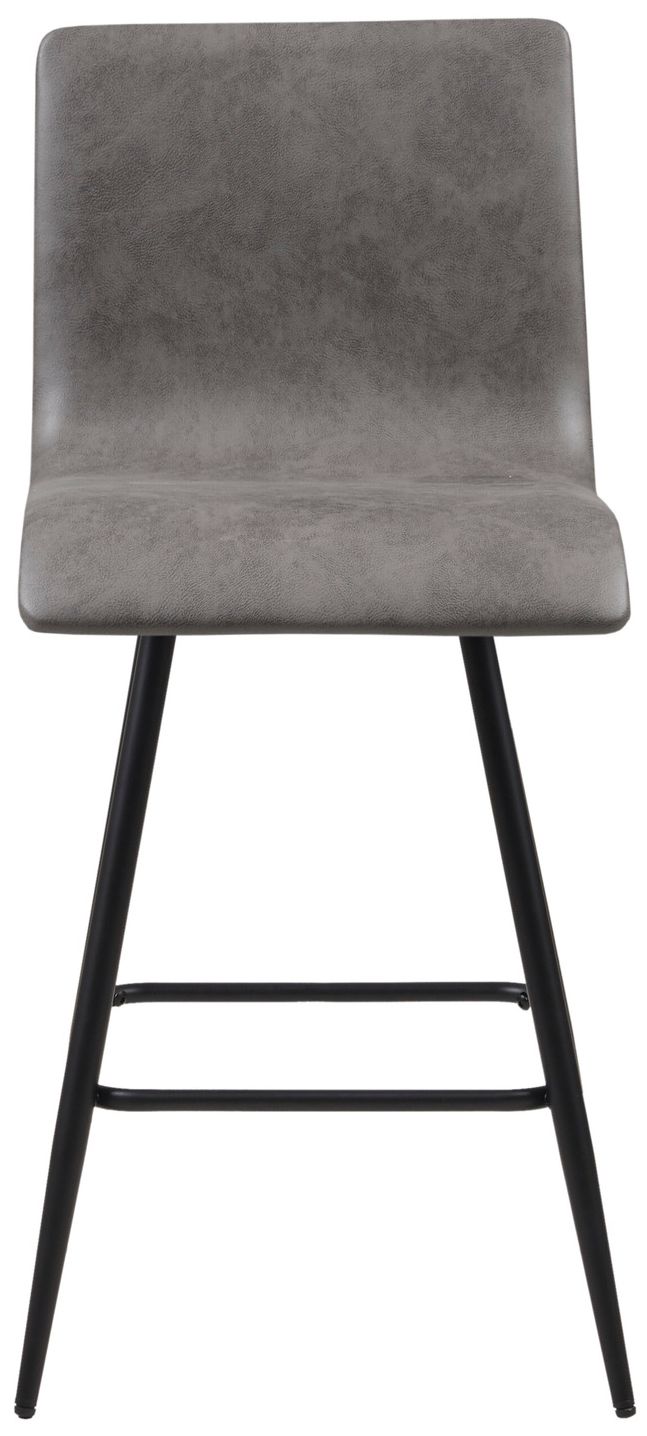 Image 4 INK+IVY Grey Adams Faux Leather Swivel Counter Stool more views