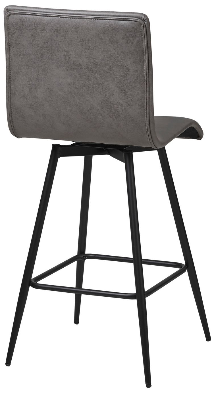Image 5 INK+IVY Grey Adams Faux Leather Swivel Counter Stool more views