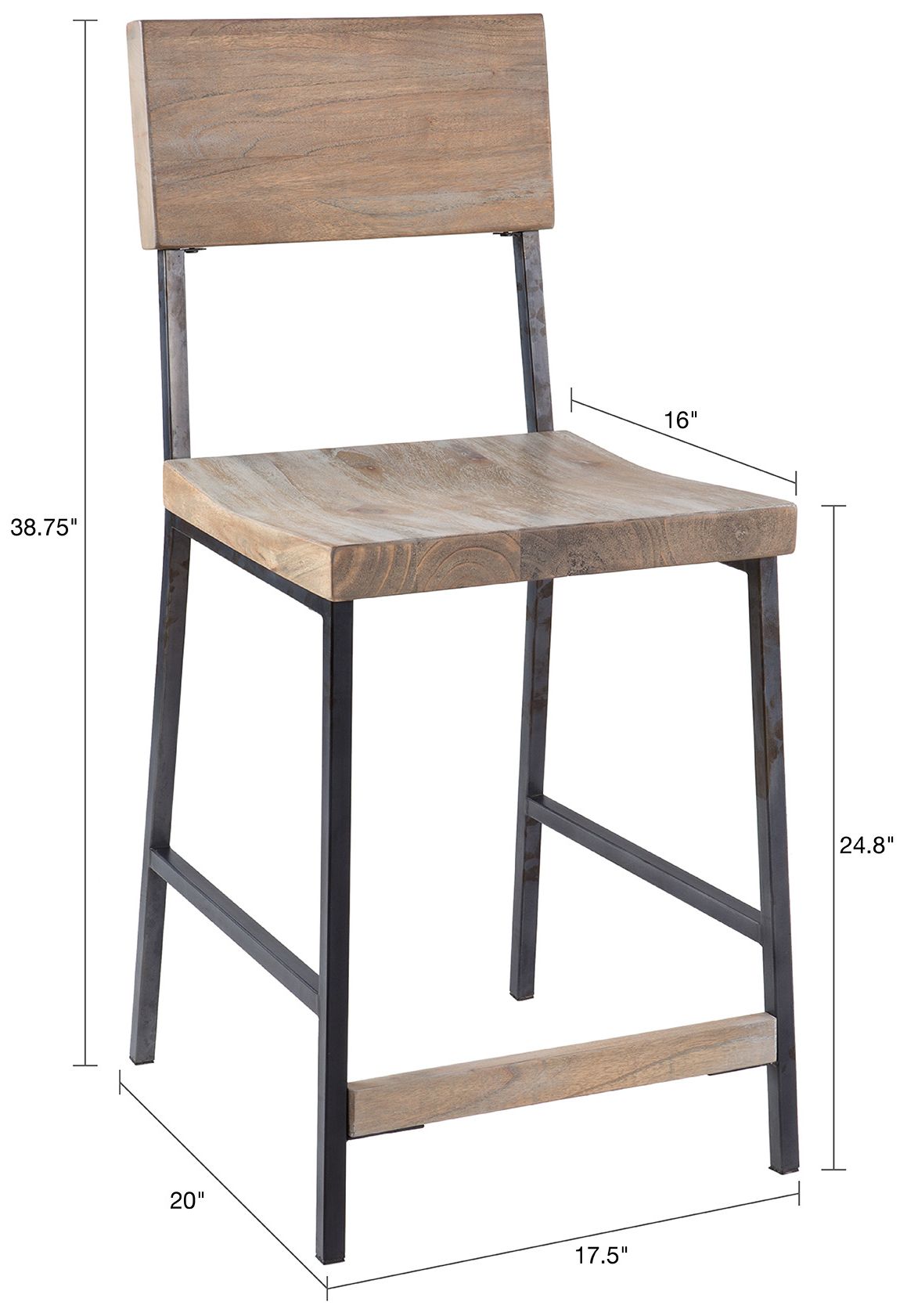 Image 2 INK+IVY Grey Tacoma 24" Counter stool more views