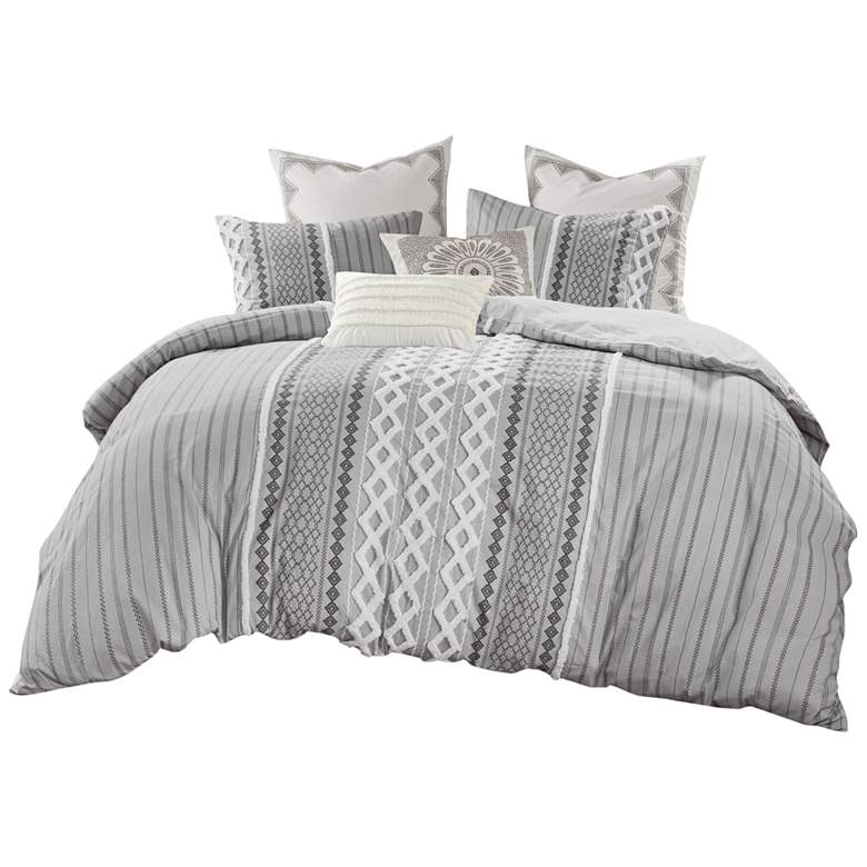 Image 2 INK + IVY Imani Gray Full/Queen 3-Piece Comforter Mini Set