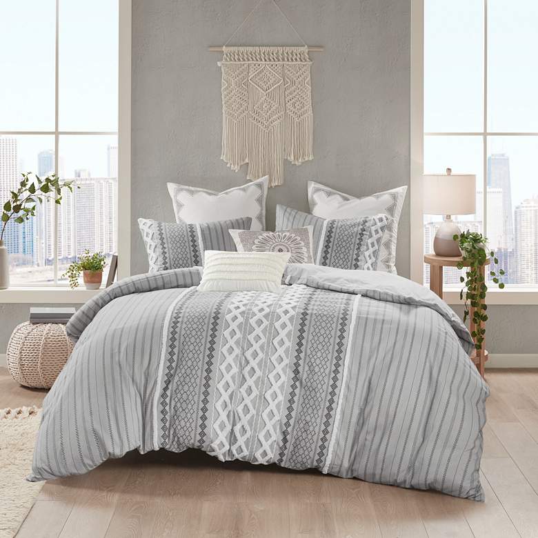 Image 3 INK + IVY Imani Gray Full/Queen 3-Piece Comforter Mini Set more views