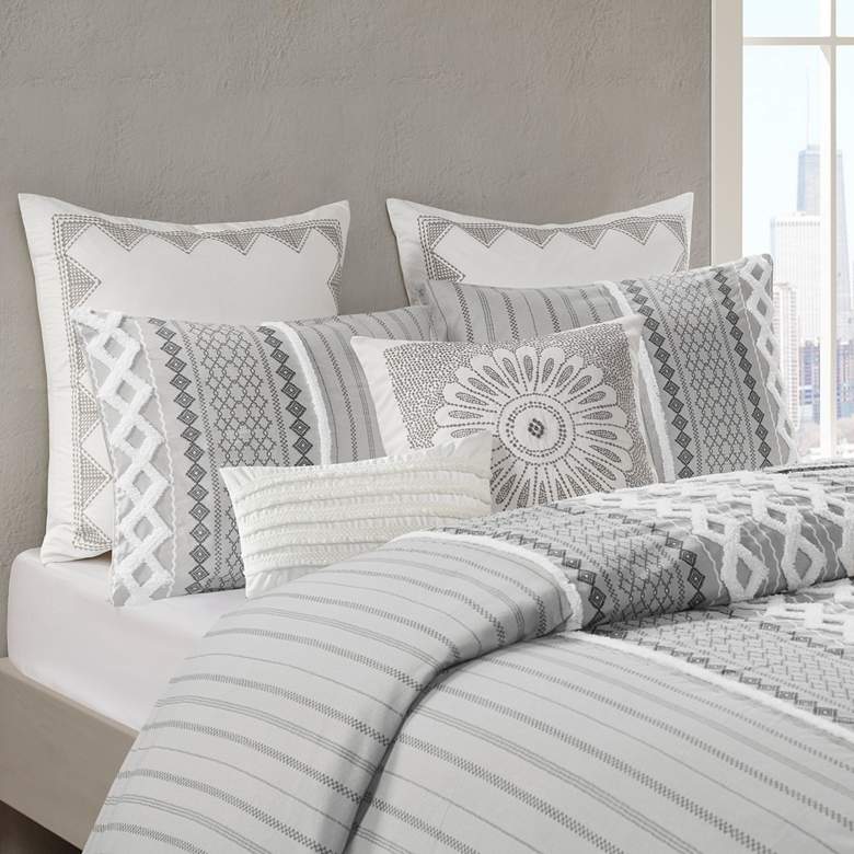 Image 5 INK + IVY Imani Gray Full/Queen 3-Piece Comforter Mini Set more views