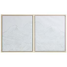 Image1 of INK+IVY Ivory Desert Serenity Abstract 2-piece Framed Canvas Wall Art Set