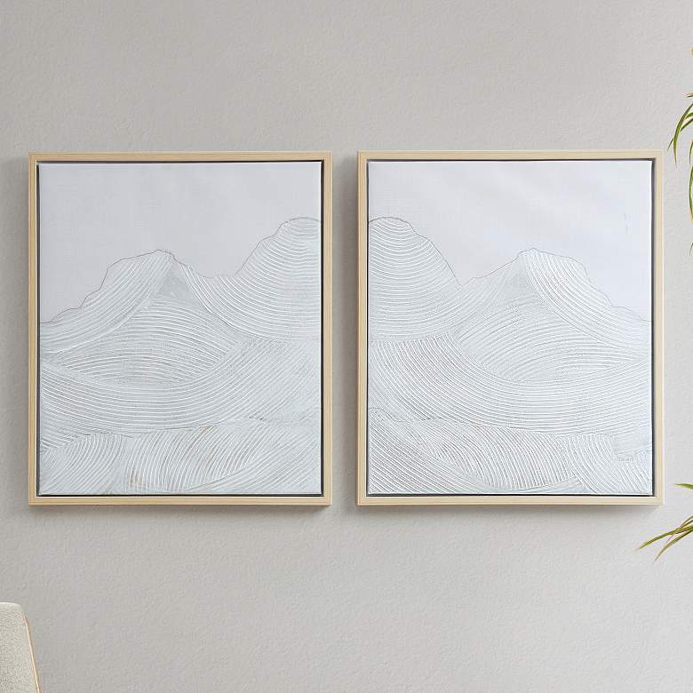 Image 1 INK+IVY Ivory Desert Serenity Abstract 2-piece Framed Canvas Wall Art Set