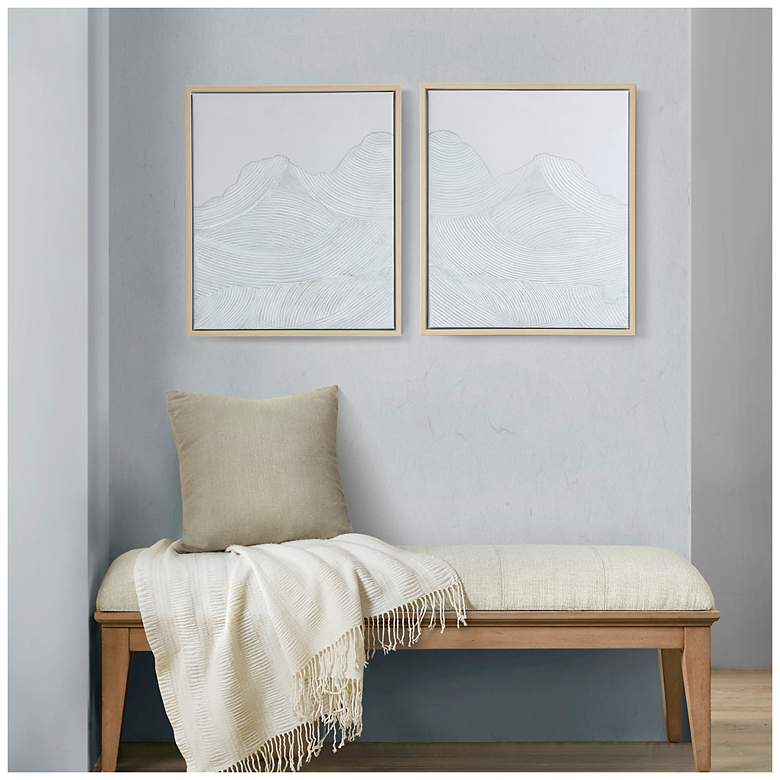 Image 3 INK+IVY Ivory Desert Serenity Abstract 2-piece Framed Canvas Wall Art Set more views