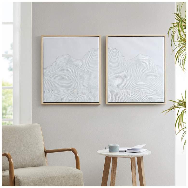 Image 4 INK+IVY Ivory Desert Serenity Abstract 2-piece Framed Canvas Wall Art Set more views