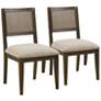 INK + IVY Kelly Brown Fabric Armless Dining Chairs Set of 2