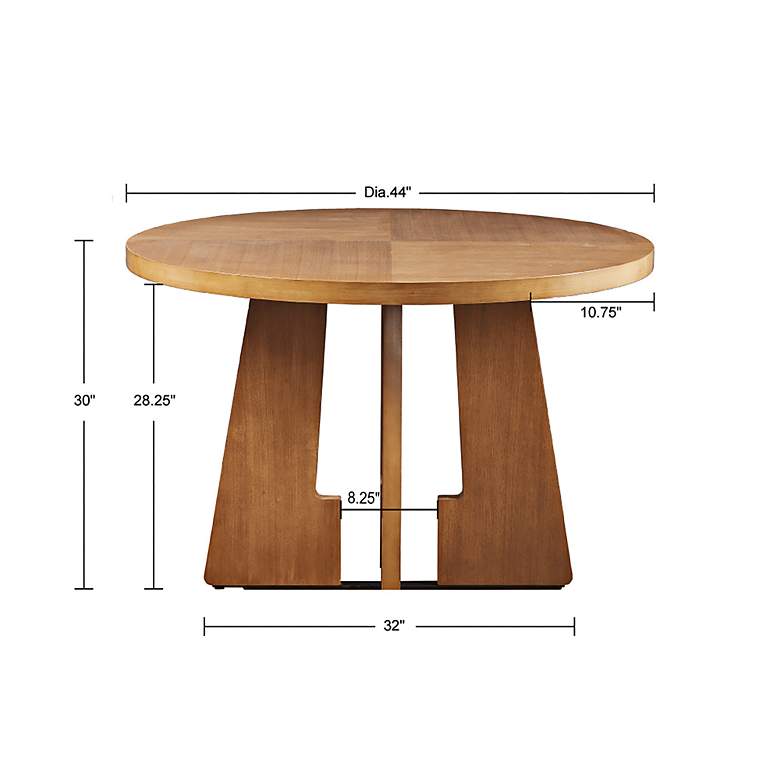 Image 6 INK + IVY Kennedy 44" Wide Pecan Wood Round Dining Table more views