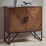 1_INK + IVY Krista 36" Wide Brown Wood 2-Door Accent Cabinet
