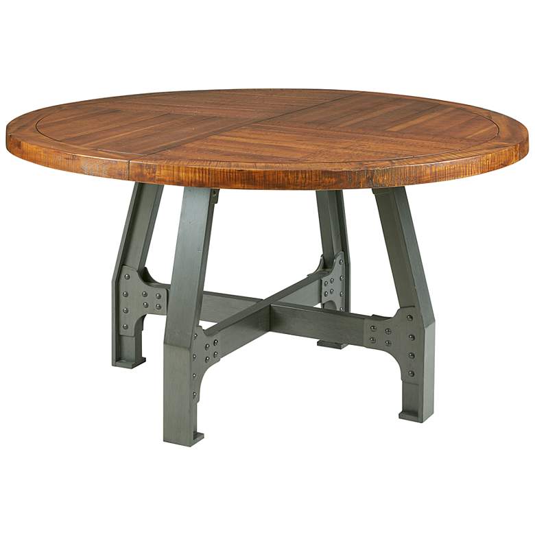 Image 1 INK + IVY Lancaster 54" Wide Amber Wood Round Dining Table