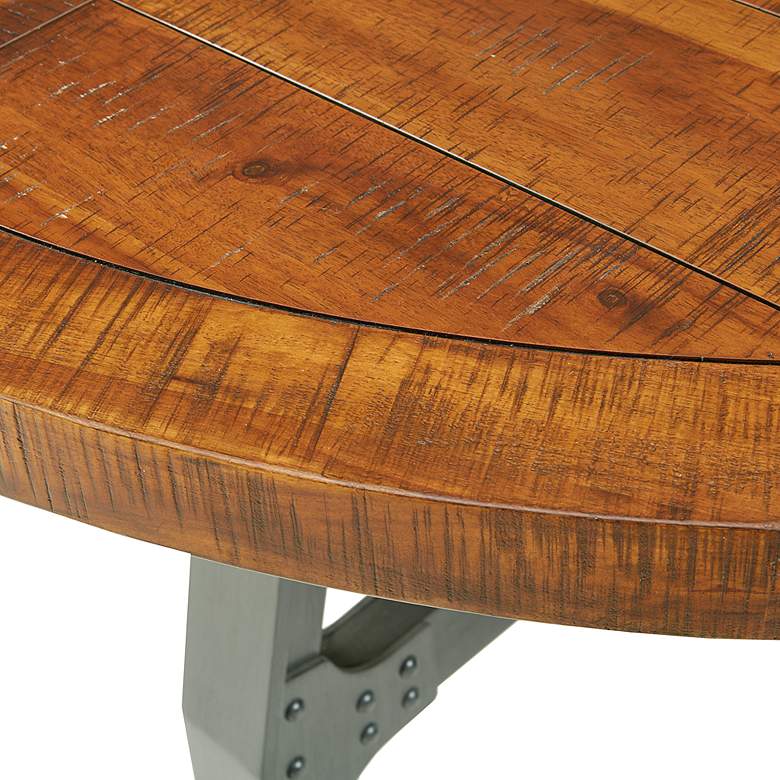Image 3 INK + IVY Lancaster 54 inch Wide Amber Wood Round Dining Table more views