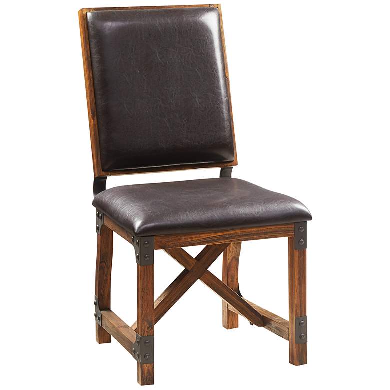 Image 2 INK + IVY Lancaster Chocolate Brown Faux Leather Dining Chair