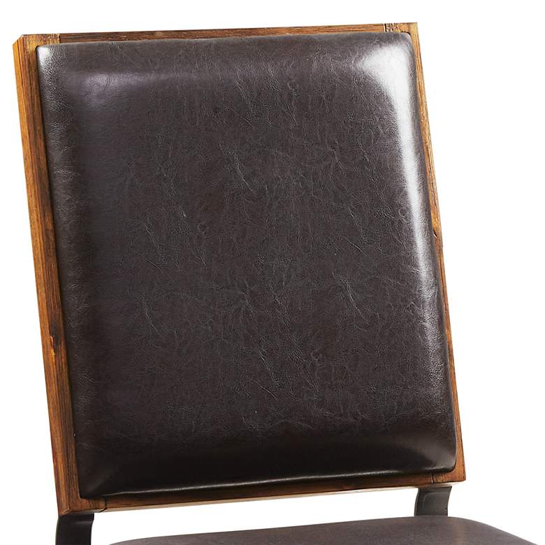 Image 3 INK + IVY Lancaster Chocolate Brown Faux Leather Dining Chair more views