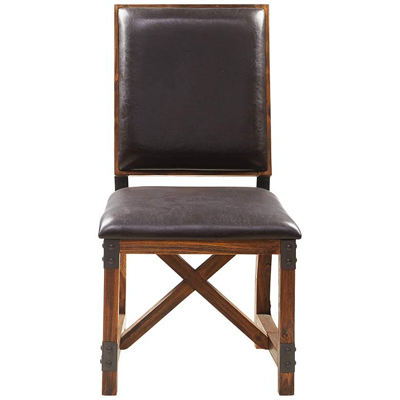 Image 5 INK + IVY Lancaster Chocolate Brown Faux Leather Dining Chair more views