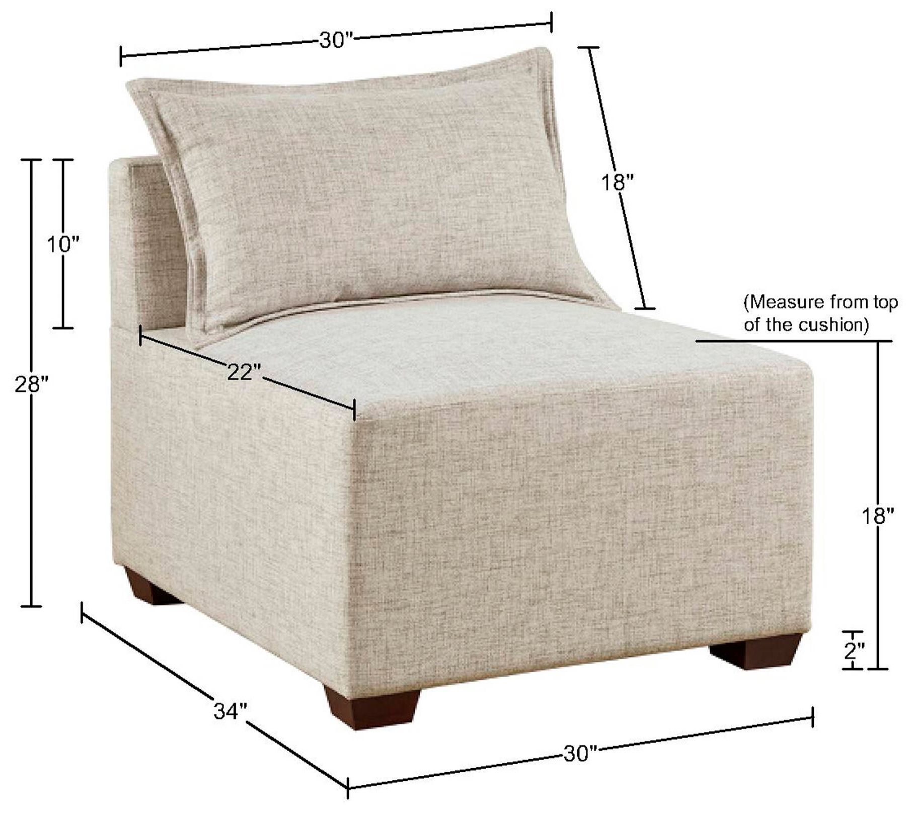 INK+IVY Linen Molly Modular Armless Chair