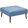 INK + IVY Maise Blue Fabric Square Ottoman