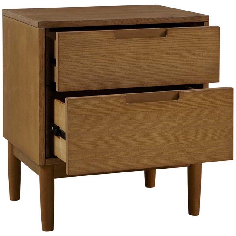 Image 4 INK + IVY Mallory 20" Wide Walnut 2-Drawer Modern Nightstands Set of 2 more views
