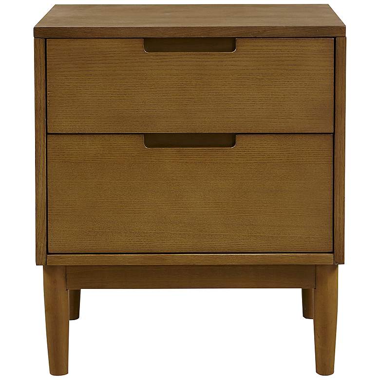 Image 2 INK + IVY Mallory 20 inch Wide Walnut Wood 2-Drawer Nightstand