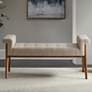 INK + IVY Mason 49 1/4" Wide Tan Tufted Fabric Accent Bench