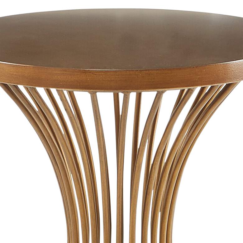 Image 3 INK+IVY Mercer 16" Wide Bronze Pedestal Accent Table more views